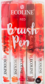 Ecoline Brush pen set 5 Red