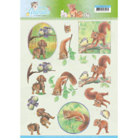 CD11273 3D knipvel - Jeanine's Art - Young Animals - In the Forest