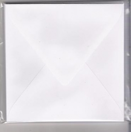 100 vierkante enveloppen 14x14 wit