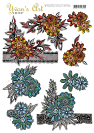 CD11168 - Yvon's Art - Flowers and Lace