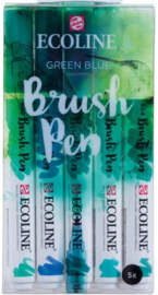 Ecoline Brush pen set Green blue