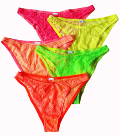 Dames slip neon kant