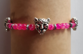 Panter roze armbandje