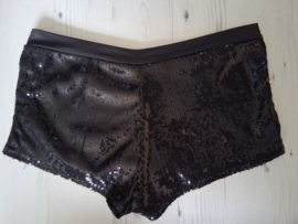 Hotpants met pailletten in zwart maat S/M