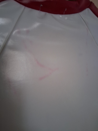 Heren lakshirt rood-wit maat S/M