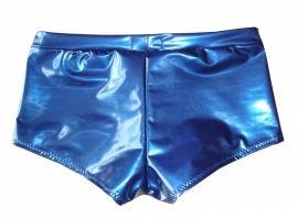 Heren lak short metallic navy