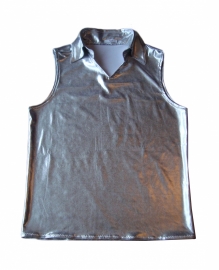 Zilveren heren shirt metallic spandex