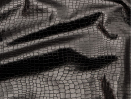 Snakeskin leer stretch lak zwart met rek naar 4 kanten