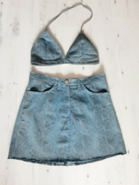 Mini rok van jeans met slangenprint maat S