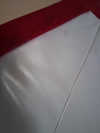 Heren lakshirt rood-wit maat S/M