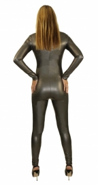 Leren catsuit metal grey