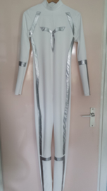 Mat lak witte catsuit