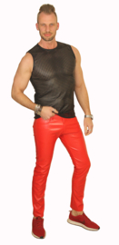 Zwart punched leren heren shirt