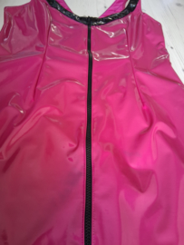 Fuchsia lak jurkje met rits maat 46/48