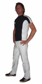 Zwart lycra heren shirt met wit lak