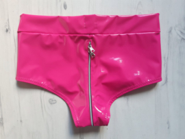 Lak hotpants 3-weg rits maat XS