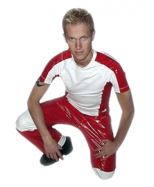 Heren shirt lycra met rood lak