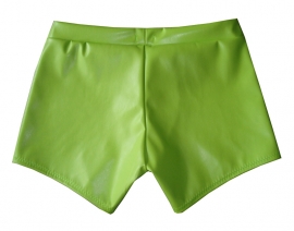 Neon groen leren heren short langer pijpje