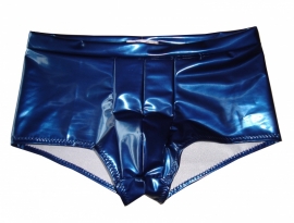 Heren lak short metallic navy