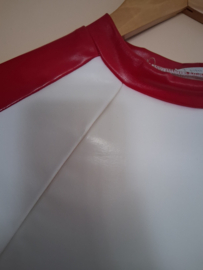 Heren lakshirt rood-wit maat S/M