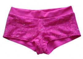 Hotpants roze van kant