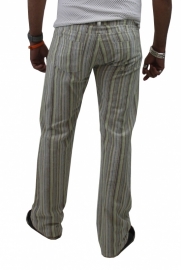 Referendum uitslag ballon Streep linnen heren broek (Maat Heren broek: W28 ,Lengte broekspijp: L30  (76cm)) | Casual kleding | Brizjied Fashion