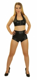 Imitatie leren hoge taille hotpants