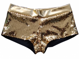 Gouden hotpants met pailletten