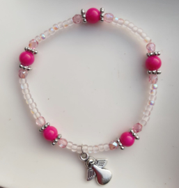 Zacht roze fuchsia armbandje