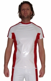 Heren lakshirt rood-wit