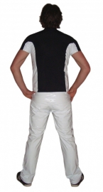 Zwart lycra heren shirt met wit lak