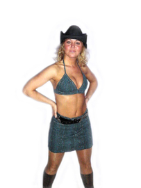 Mini rok van jeans met slangenprint maat S