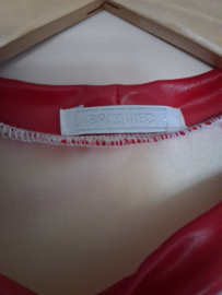 Heren lakshirt rood-wit maat S/M