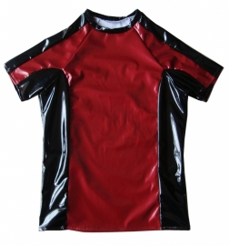 Heren Lakshirt zwart-bordeaux