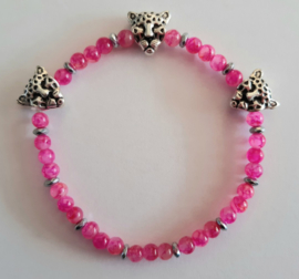 Panter roze armbandje