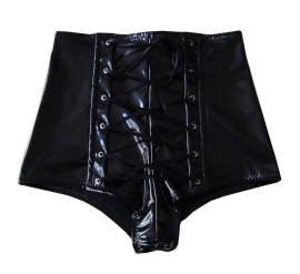 Hoge lak taille hotpants corset