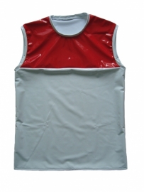 PVC shirt in wit met rood