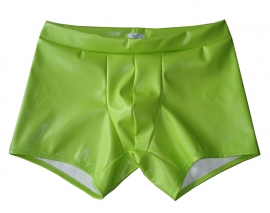 Neon groen leren heren short langer pijpje