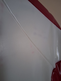 Heren lakshirt rood-wit maat S/M