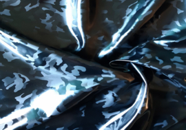 Zwart camouflage stretch lak met rek naar 4 kanten*Nieuw*