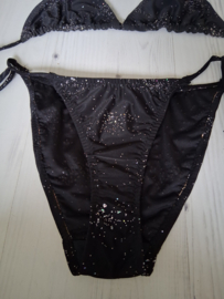 Zwarte glitter bikini maat S/M