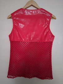 Rood net shirt met lak maat S enM