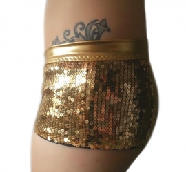 Gouden hotpants met pailletten