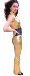 Gouden catsuit van metallic