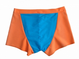 Heren zwembroek oranje-aqua