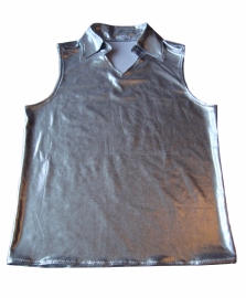 Zilveren heren shirt metallic spandex