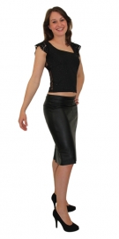 Sexy leren rok met loopsplit