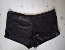 Hotpants met pailletten in zwart maat S/M