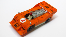 3203 Porsche Can-Am oranje nr: 2 (spiegels chrome, gestempeld)