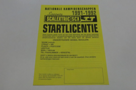 SCX startlicentie  1991-1992